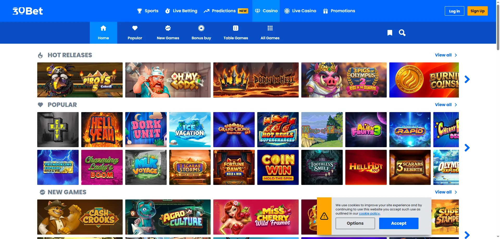 30bet Casino jogos online &mdash; slots, roleta e cassino ao vivo